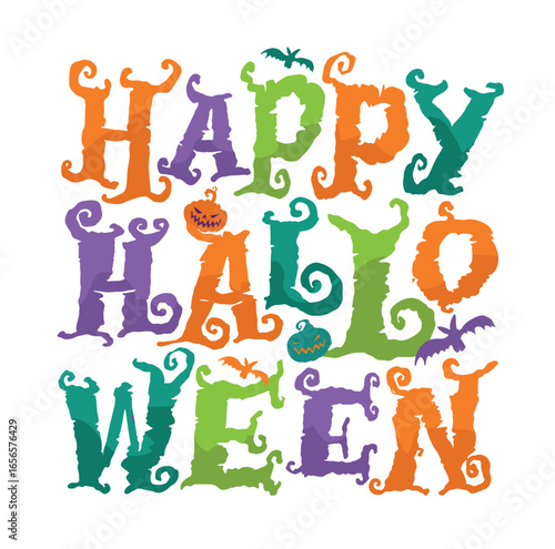 Happy Halloween set - Trick or treat – funny cute  hand drawn doodle lettering label, t-shirt design, mug print, sticker print.