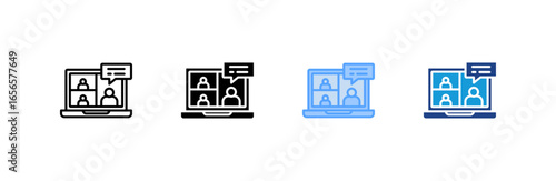 Discussion icon set multiple style collection