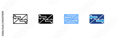 Mail icon set multiple style collection