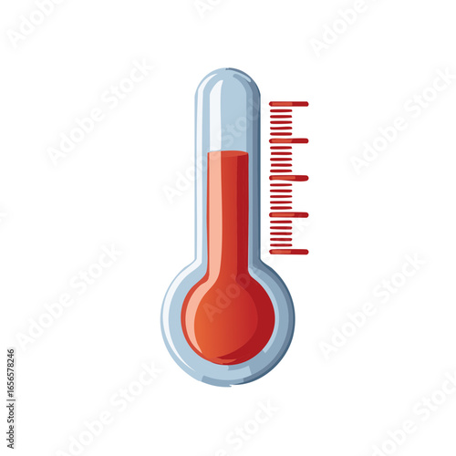 Red liquid thermometer showing fever temperature reading indicator tool