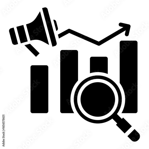 Market Research icon with glyph style