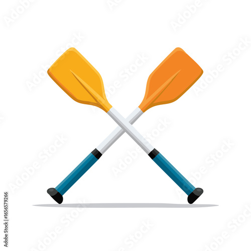 Crossed Paddles in Yellow and Orange: Boating, Rowing, and Nautical Designs
