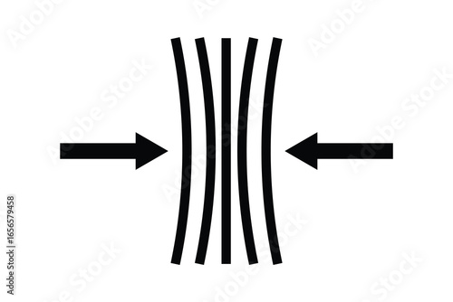 Compress arrow icon, black elasticity arrow icon.