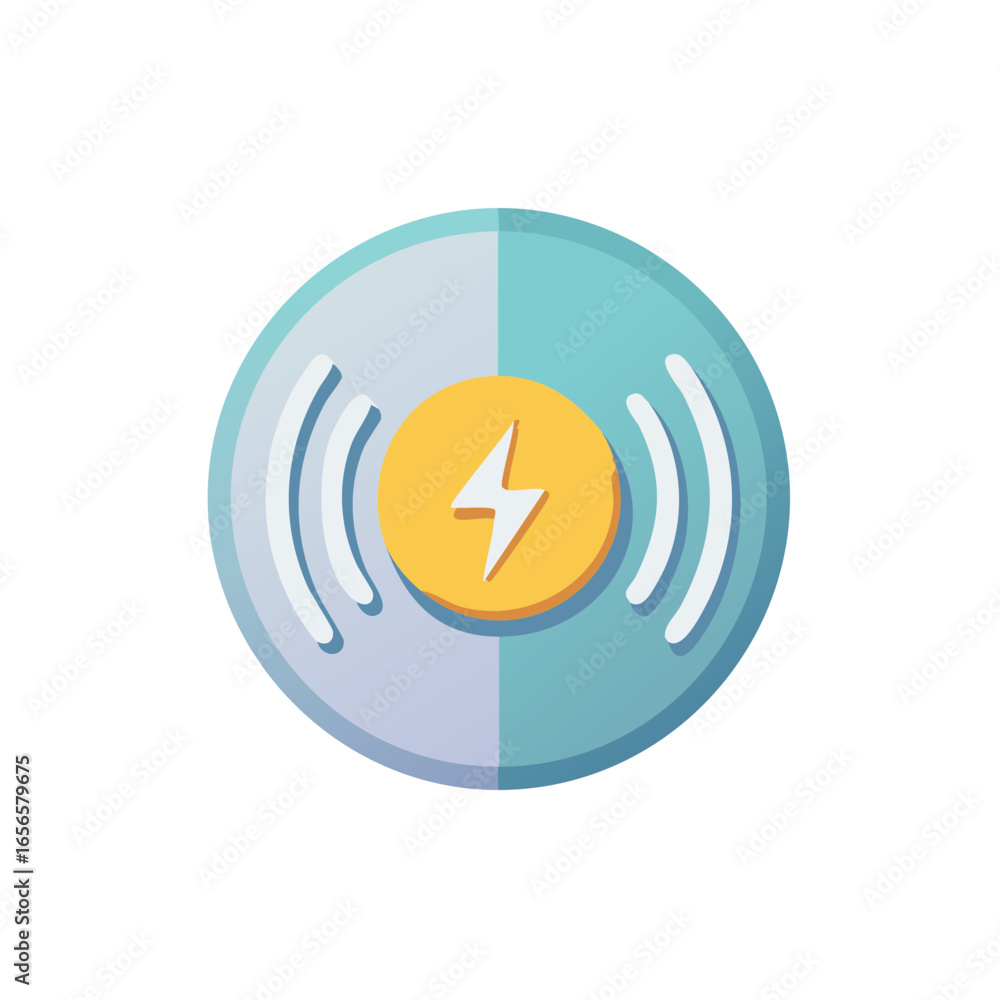 Obraz premium Wireless Charger Pad with Energy Symbol, Digital Power Transfer Technology
