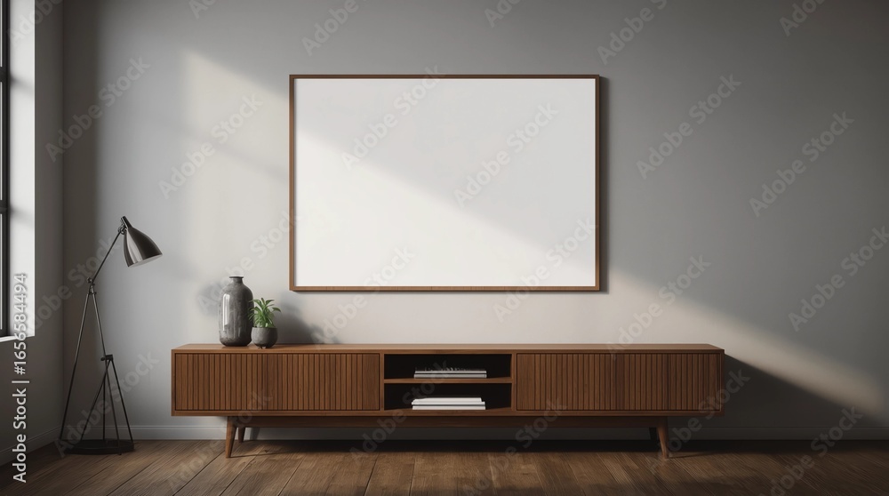 Fototapeta premium TV on the wall of modern living room