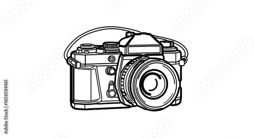 Vintage camera illustration for photography enthusiasts and retro design projects and creative arts