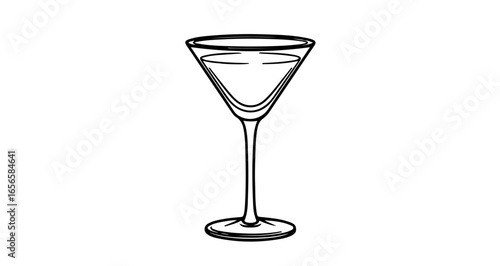 Elegant martini glass vector illustration for barware and cocktail party designs and drinkware collections