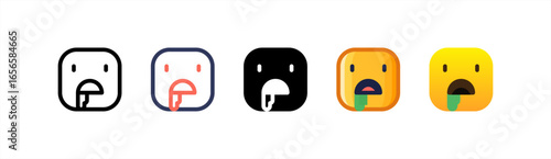 Drooling icon set multiple style collection.