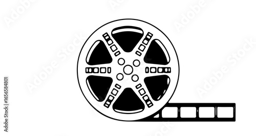 Film reel vector illustration for movie industry and cinema graphic design projects and video production needs
