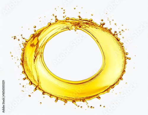 Cipratan minyak goreng membentuk bulat dengan latar belakang putih