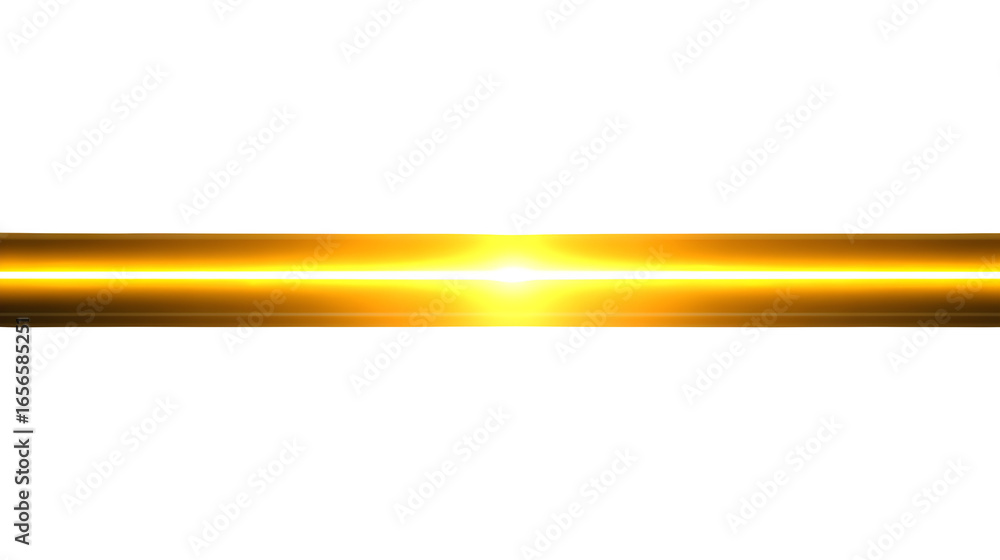 glowing yellow light line abstract isolated on white background, HD realistic