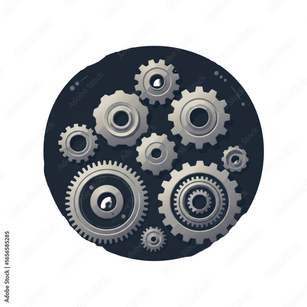 Silver Gear and Cogwheel Mechanism on Dark Background with Intricate Details and Industrial Design Perfect for Technical Illustrations Silver Gear and Cogwheel Mechanism on Dark Background with Intricate Details and Industrial Design Perfect for Technical Illustrations