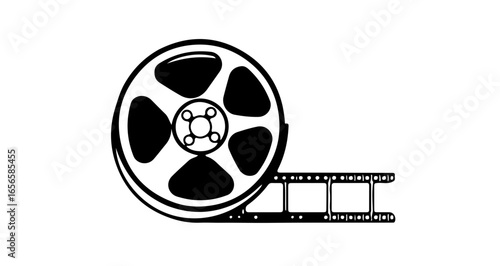 Movie film reel vector illustration for cinema industry and entertainment content creation and design needs