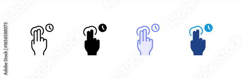 Tap Hold icon set multiple style collection.