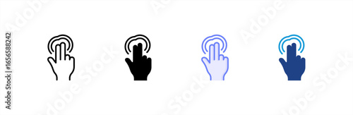 Double Tap icon set multiple style collection.