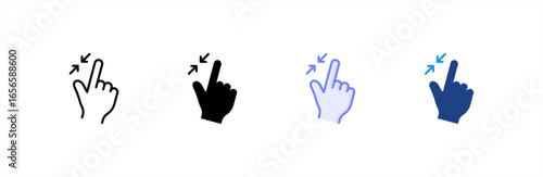 Zoom Out icon set multiple style collection.