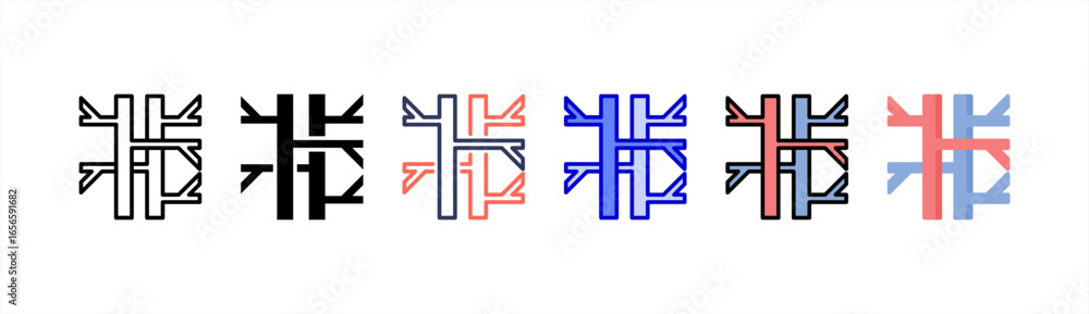 Obraz premium Veins icon set multiple style collection.