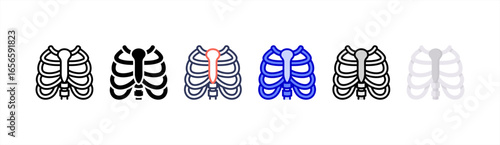 Rib Cage icon set multiple style collection.