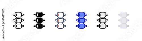 Spine icon set multiple style collection.
