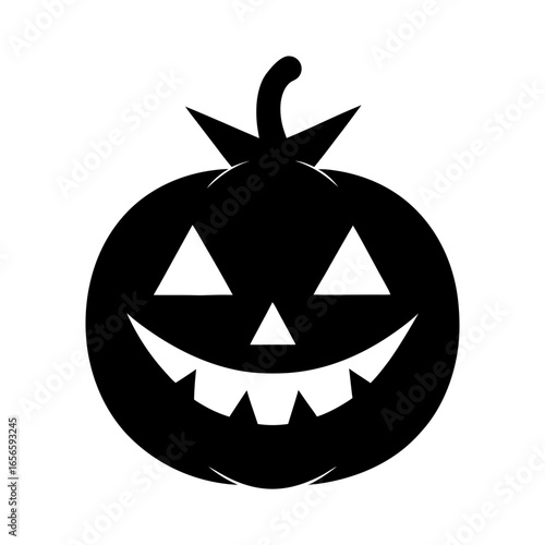 Silhouette of jack o lantern with triangle eyes vector illustration with white background halloween icon