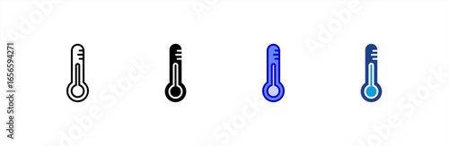 Thermometer icon set multiple style collection.