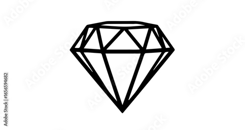 Diamond vector illustration of a brilliant cut gemstone for jewelry and luxury design projects use this icon