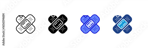 Plaster icon set multiple style collection.