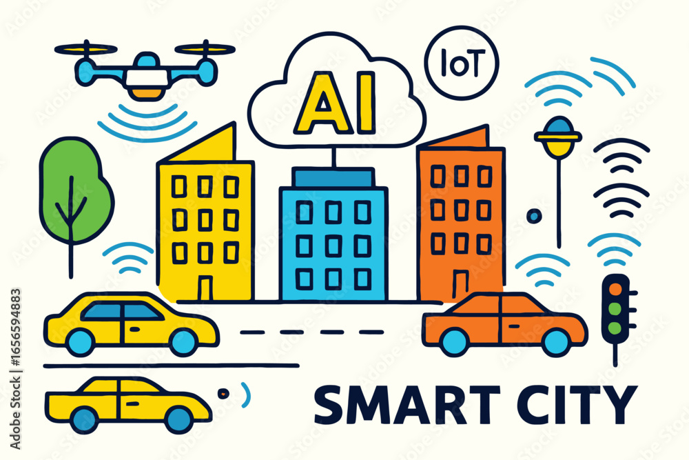 Naklejka premium Smart city concept w .eps