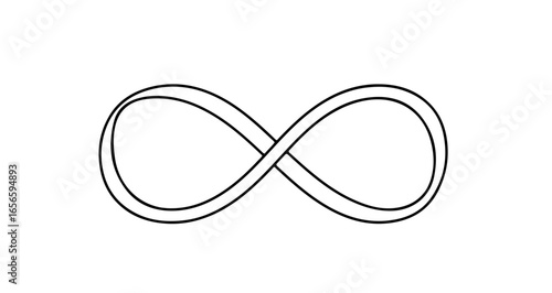 Infinity symbol drawing simple double line art for eternal love and limitless possibilities concept design vector