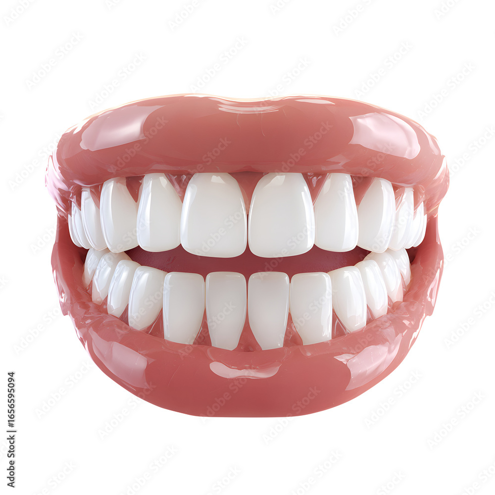 Obraz premium white teeth isolated on transparent white background