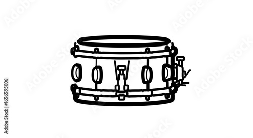 Isolated snare drum vector illustration for musical instrument and percussion instrument enthusiasts design