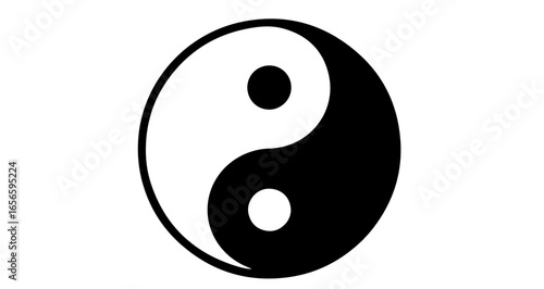 Yin yang symbol vector illustration of balance and harmony oriental philosophy for graphic design projects