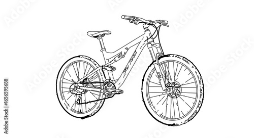 Mountain bike vector illustration for outdoor adventure cycling and trail riding enthusiasts design 100