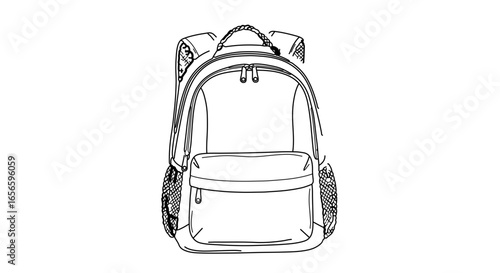 Backpack outline vector illustration for school travel hiking and everyday carry design template vector 100