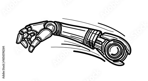 Robot arm vector illustration for futuristic technology and artificial intelligence design concept element