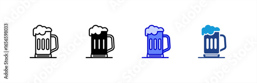 Beer icon set multiple style collection.