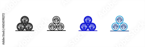 Barrels icon set multiple style collection.