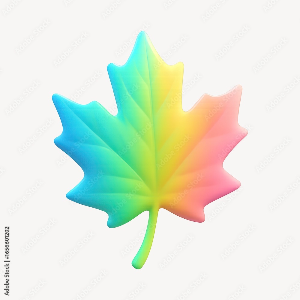 Naklejka premium Colorful gradient maple leaf