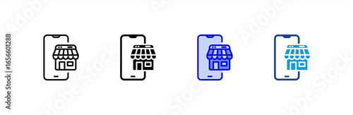 Online Store icon set multiple style collection.