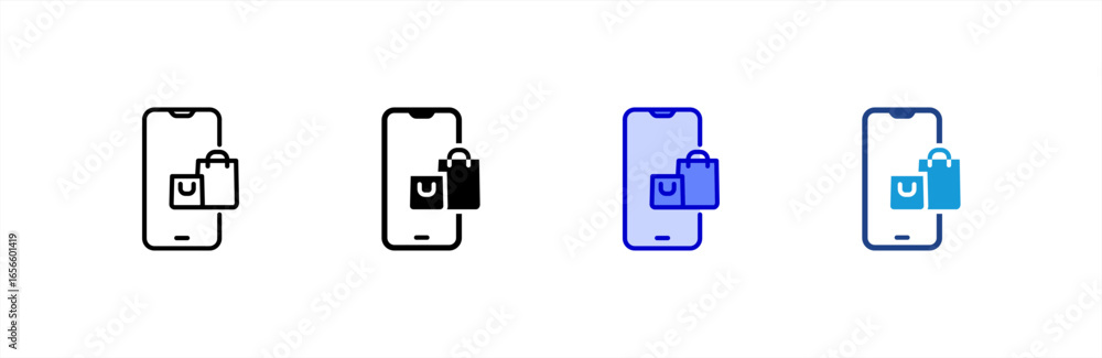 Obraz premium Online Shopping icon set multiple style collection.