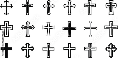Diverse Christian cross designs for faith and spiritual projects