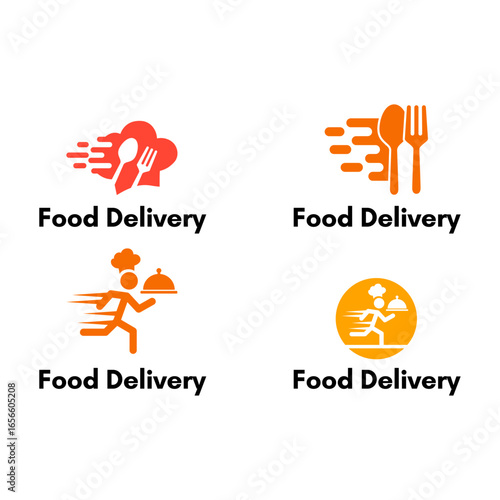 Food Transport and Courier Logo Icons