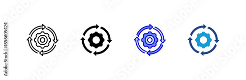 Implementation icon set multiple style collection.