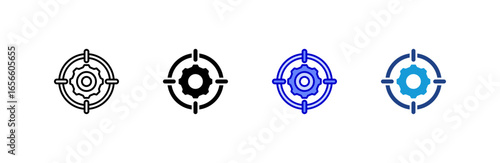 Target icon set multiple style collection.