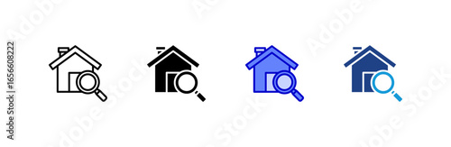 Inspection icon set multiple style collection.