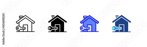 Rental icon set multiple style collection.