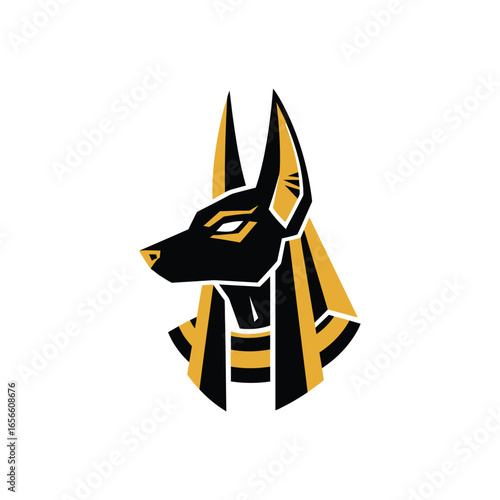 Egyptian God Anubis Jackal Head Profile.