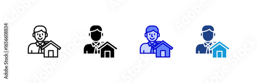 Lender icon set multiple style collection.