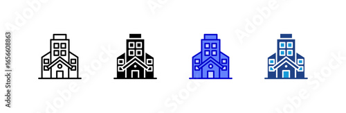 Property icon set multiple style collection.