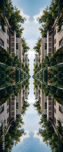 Urban palm trees line the beach and streets, adding a tropical touch to the architecture and downtown summer sky